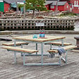 PLUS A/S - Table pique nique bois Twist 8pers autoclave naturel - vignette