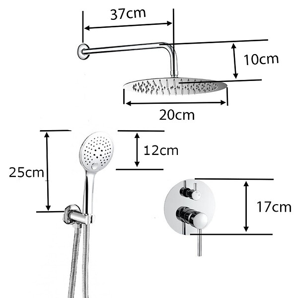 VALAZ - Kit de douche à encastrer LENA noir mat - large