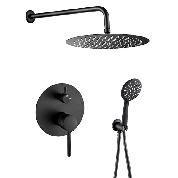 VALAZ - Kit de douche à encastrer LENA noir mat - large
