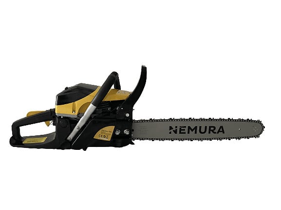 NEMURA - Tronçonneuse thermique 52cc Nemura - Coupe de 45cm - chaîne et fourreau - large