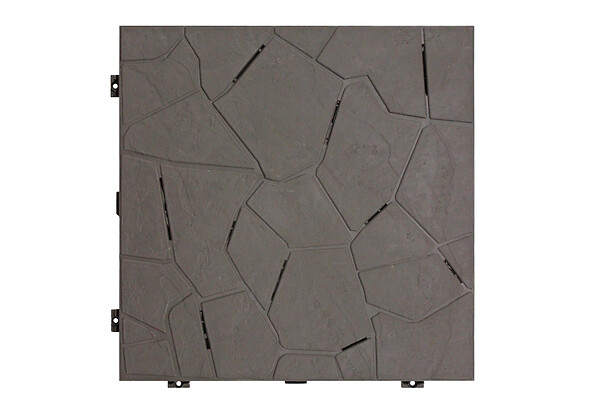 ONEK - Dalle Snaptile 38x38 cm gris foncé effet pierre en plast. recyclé - large