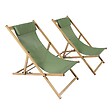 OVIALA - Lot de 2 chiliennes en aluminium inclinable 4 positions vert cactus - Palaos - vignette