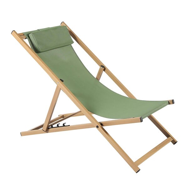 OVIALA - Lot de 2 chiliennes en aluminium inclinable 4 positions vert cactus - Palaos - large