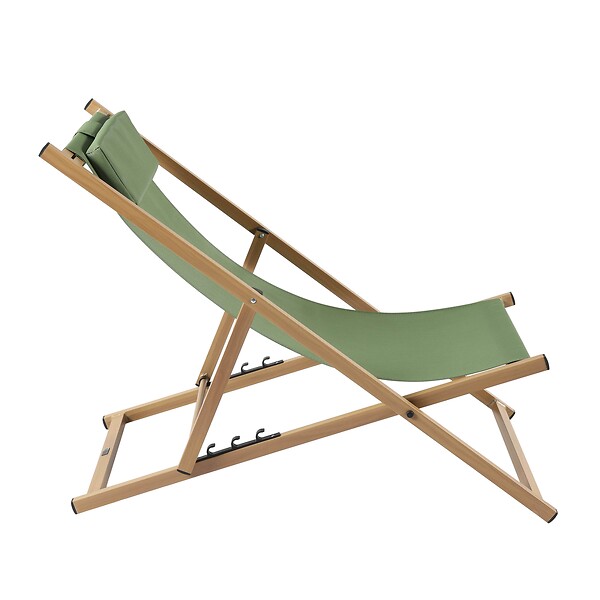 OVIALA - Lot de 2 chiliennes en aluminium inclinable 4 positions vert cactus - Palaos - large