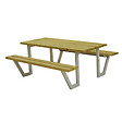 PLUS A/S - Table pique nique bois Wega 6pers autoclave naturel - vignette