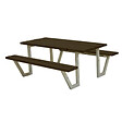 PLUS A/S - Table pique nique bois Wega 6pers lasurée noire - vignette