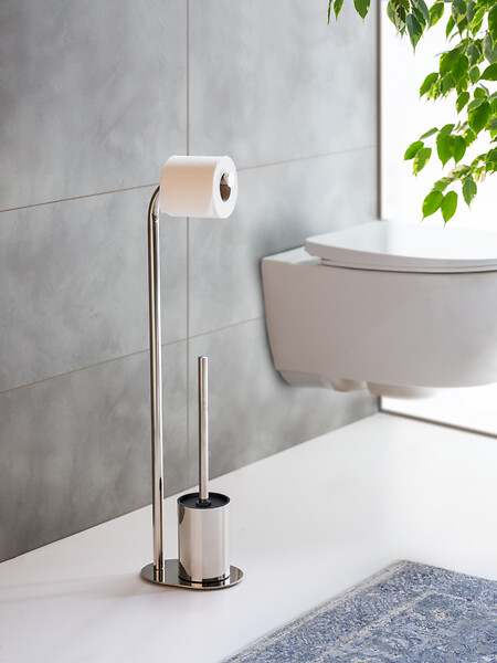 WENKO - Combiné WC Levante - Inox - Noir - Autoportant - large