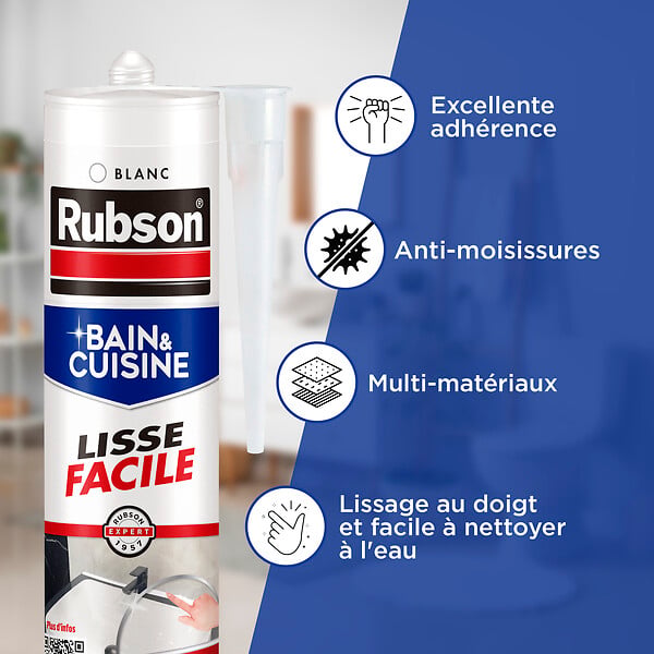 RUBSON - rubson mastic sanitaire lisse facile blanc cart 280ml - large