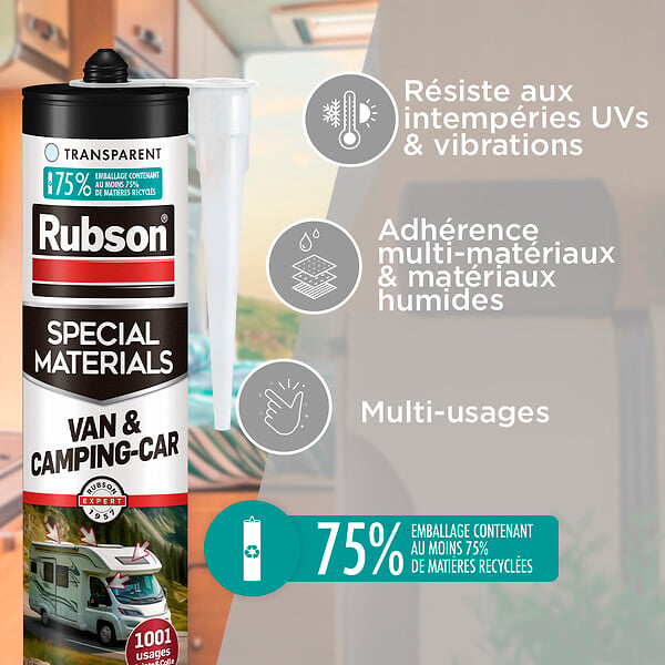 RUBSON - rubson mastic special materials van & camping car transparent 280ml - large