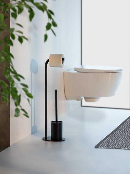 WENKO - Ensemble WC Levante noir - Acier laqué - Autoportant - large