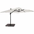 OVIALA - Parasol déporté 4x3 m 360° inclinable + 4 dalles à lester blanc - Caserta - vignette