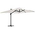 OVIALA - Parasol déporté inclinable et rotatif 4x3m en aluminium écru - Caserta - vignette
