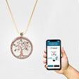 Bouton d'alerte MONSHERIF + pendentif doré rosé : L'élégance et la technologie réunies dans un bijou connecté discret  - Application gratuite - Sans abonnement - vignette