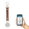 Bouton d'alerte MONSHERIF + médaillon argenté avec lanière marron : l'élégance au service de la sécurité avec un bouton d'alerte connecté discret - Application gratuite - Sans abonnement - vignette