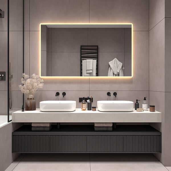 MODE DE VIE - miroir LED rectangulaire  120x70cm - large