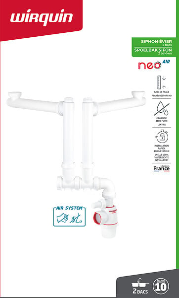 WIRQUIN - Siphon neo deporte evier 2 bacs - large