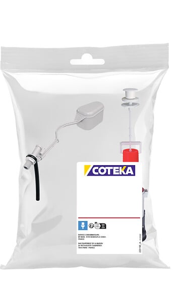 COTEKA - Mecanisme mx a tirette blanche et robinet f12 - large