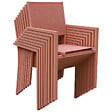 HAPPY GARDEN - Salon de jardin en teck JAVA avec chaises en aluminium terracotta - 8 places - vignette