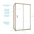 AURLANE - Porte de Douche Coulissante et Retour 120x90x200cm - Profilés Alu Effet Bois - Verre Trempé 6mm - vignette