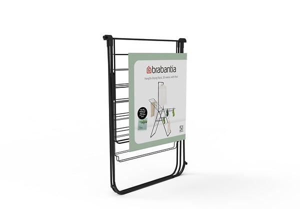 BRABANTIA - Séchoir HangOn, 20 m portant à cintres - MATT bLACK - large