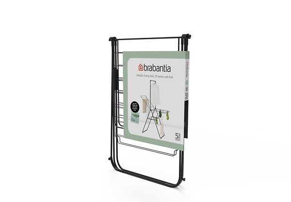 BRABANTIA - Séchoir HangOn, 20 m portant à cintres - MATT bLACK - large