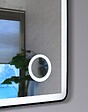 LUXURYBAIN - Miroir salle de bain LED 50x70cm avec cadre noir et loupe grossissante x3 - vignette