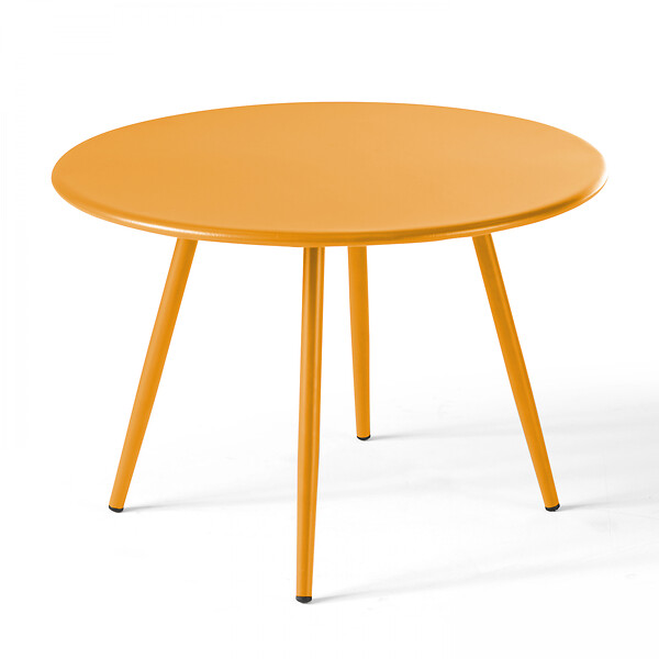 OVIALA - Lot de 2 tables basses de jardin en acier jaune - Palavas - large