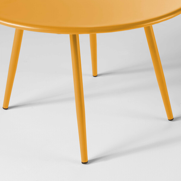 OVIALA - Lot de 2 tables basses de jardin en acier jaune - Palavas - large