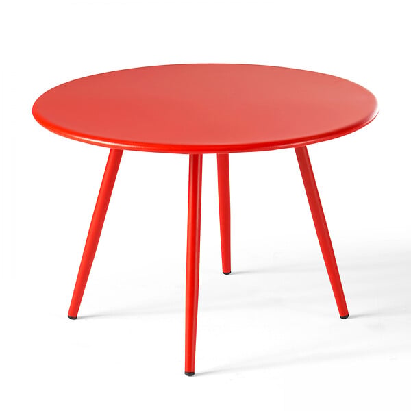 OVIALA - Lot de 2 tables basses de jardin en acier rouge - Palavas - large