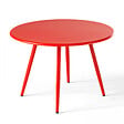 OVIALA - Lot de 2 tables basses de jardin en acier rouge - Palavas - vignette