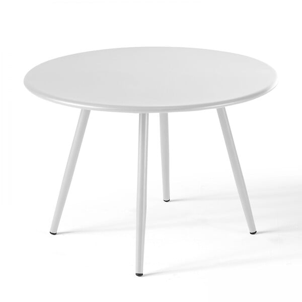 OVIALA - Lot de 2 tables basses de jardin en acier blanc - Palavas - large