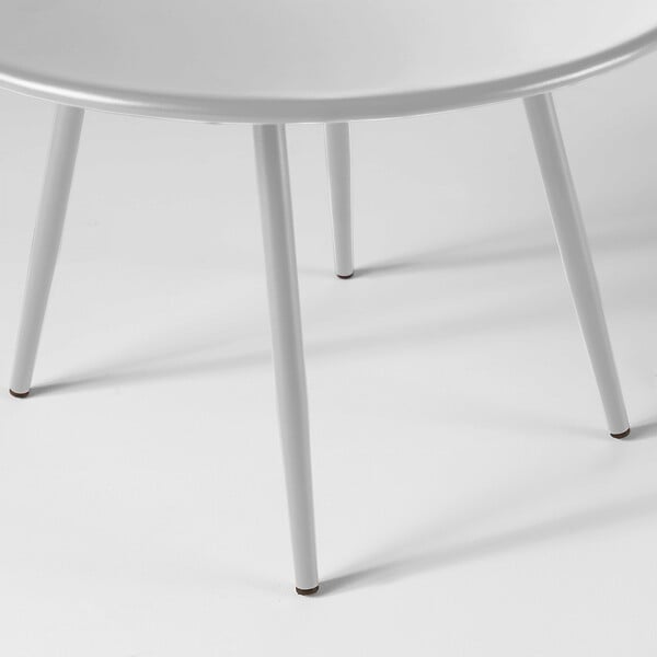 OVIALA - Lot de 2 tables basses de jardin en acier blanc - Palavas - large