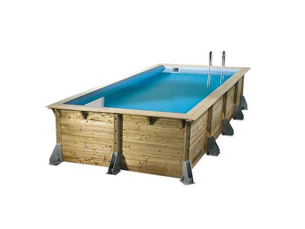 UBBINK - Kit piscine bois UbbinkAzura 5,05 x 3,50 x 1,26 m - Liner bleu + Kit margelles - Ubbink - large