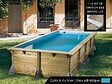 UBBINK - Kit piscine bois UbbinkAzura 5,05 x 3,50 x 1,26 m - Liner bleu + Kit margelles - Ubbink - vignette