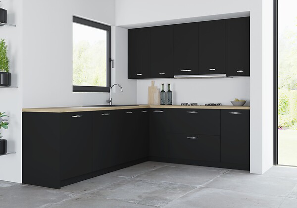 GRUPOALVIC - Porte meuble de cuisine Louna - Noir mat - L60cm - large