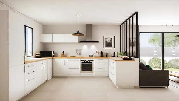GRUPOALVIC - Façade 2 tiroirs casseroliers Baume blanc brillant L.120cm - large