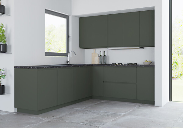 GRUPOALVIC - Porte de cuisine sans poignée Evol - Vert - H.70xL.60cm - large