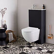 GODART - Pack WC suspendu avec lave-mains intégré + Cuvette gain de place sans bride vortex Turbi - vignette