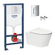 GROHE - Pack WC Bâti-support Rapid SL + WC sans bride SAT Brevis + Abattant slim, softclose + Plaque chrome (RapidSL-Brevis-1) - vignette