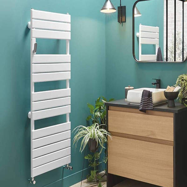 ATLANTIC - Radiateur sèche-serviettes Adélis Atlantic - Eau chaude - 491W - Blanc brillant - large