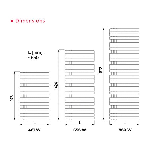 THERMADOR - Radiateur sèche-serviettes Eau Chaude WELA 349W - THERMADOR - WEL550976 - large