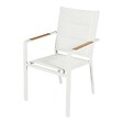 OVIALA - Lot de 2 chaises de jardin en aluminium et textilène blanc - Ciotat - vignette