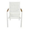 OVIALA - Lot de 2 chaises de jardin en aluminium et textilène blanc - Ciotat - vignette