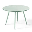 OVIALA - Lot de 2 tables basses de jardin en acier vert sauge 50 cm - Palavas - vignette