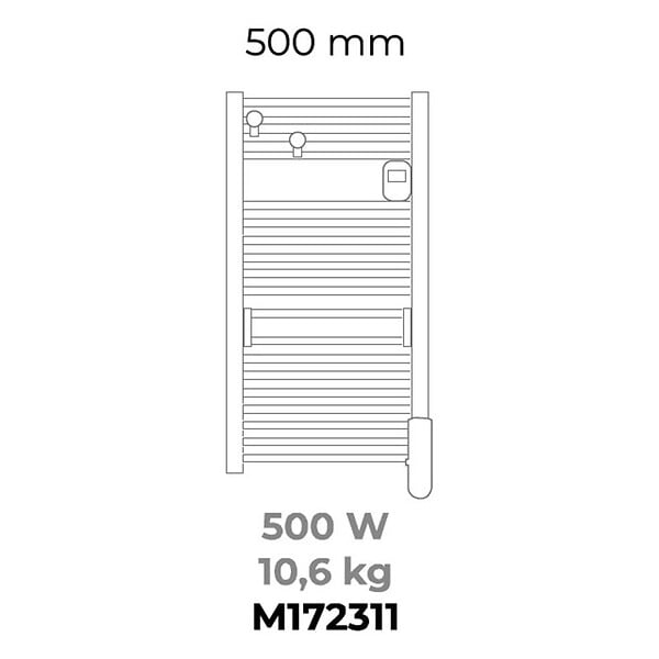 INTUIS - Sèche serviette électrique compact EZYBAIN  Intuis - 500W - fluide - blanc - large