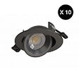 SOLUM - Pack de 10 Spots extra plats STELLA SD Noir. orientable. CTT face arrière - SOLUM - S0360590D - vignette