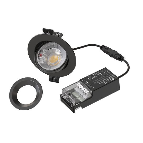 SOLUM - LEONIS Spot de plafond Noir Rotatif 360 IP65 RE2020. CTT 2700K/3000K/4000K - SOLUM - S0300890D - large
