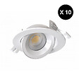 SOLUM - Pack de 10 Spots extra plats STELLA SD Blanc. orientable. CTT face arrière - SOLUM - S0350590D - vignette