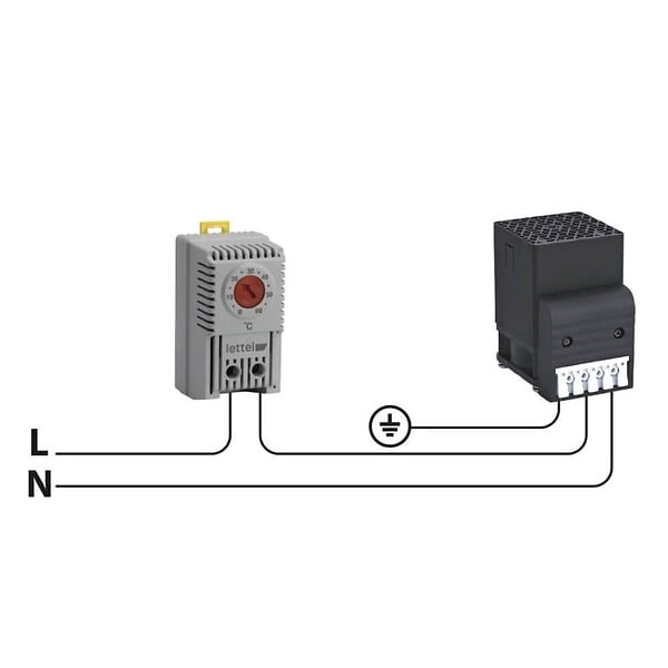 LETTEL - Résistance isolée et ventilée pour régulation d'armoire électrique 250W 230V - LETTEL - GTA-RIV-230-250 - large