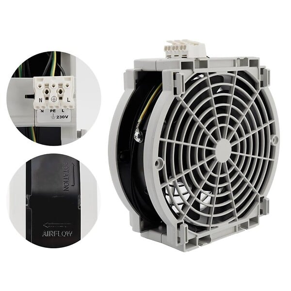 LETTEL - Grille 250x250 avec ventilateur 24V et filtre pour armoire électrique - LETTEL - GTA-223-VFF-24 - large